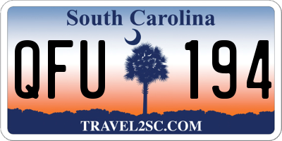 SC license plate QFU194