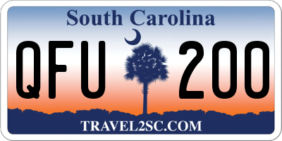 SC license plate QFU200
