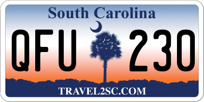 SC license plate QFU230