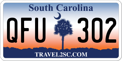 SC license plate QFU302