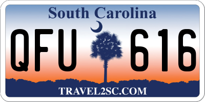 SC license plate QFU616