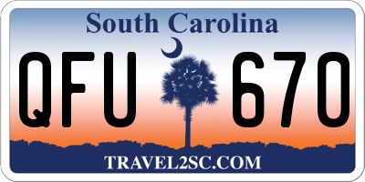 SC license plate QFU670