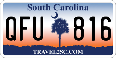 SC license plate QFU816
