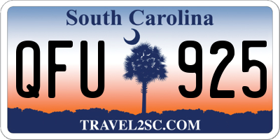 SC license plate QFU925