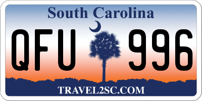 SC license plate QFU996