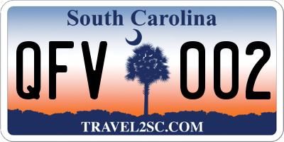 SC license plate QFV002