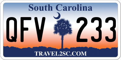 SC license plate QFV233