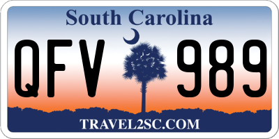 SC license plate QFV989