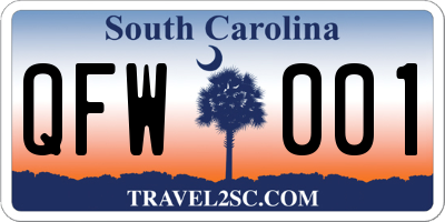SC license plate QFW001