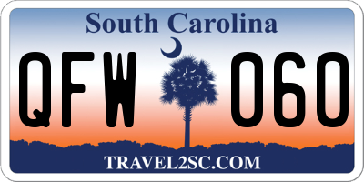 SC license plate QFW060