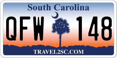 SC license plate QFW148