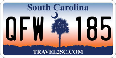 SC license plate QFW185