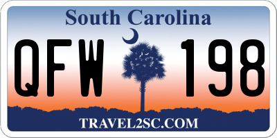 SC license plate QFW198
