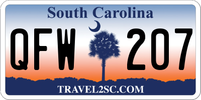 SC license plate QFW207