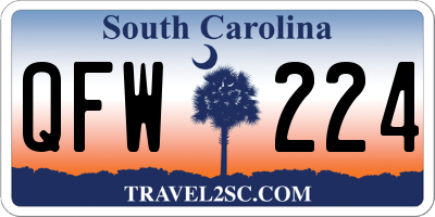 SC license plate QFW224