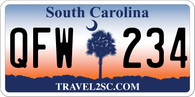 SC license plate QFW234
