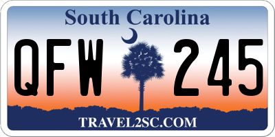 SC license plate QFW245