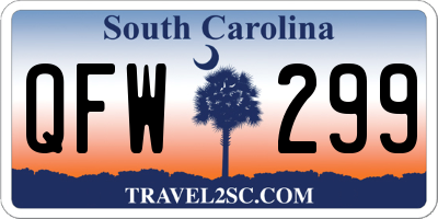 SC license plate QFW299
