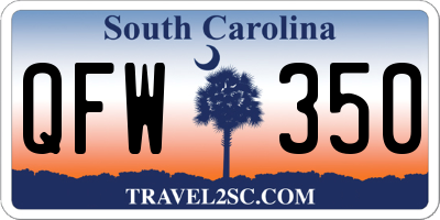 SC license plate QFW350