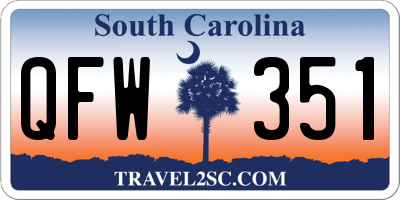 SC license plate QFW351
