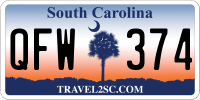 SC license plate QFW374