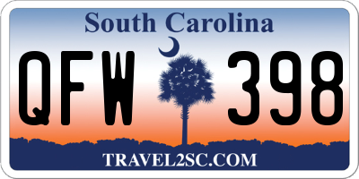 SC license plate QFW398
