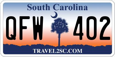 SC license plate QFW402