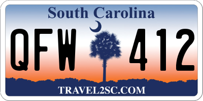 SC license plate QFW412
