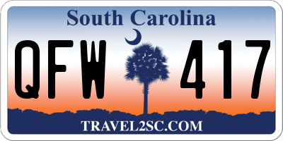 SC license plate QFW417