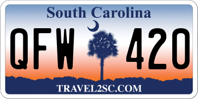 SC license plate QFW420