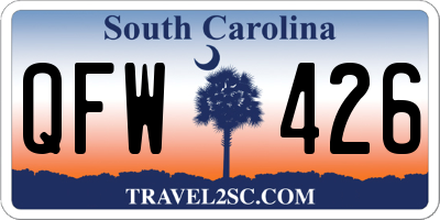SC license plate QFW426