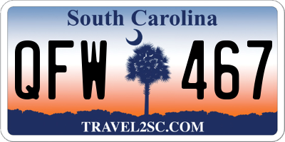 SC license plate QFW467