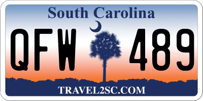 SC license plate QFW489