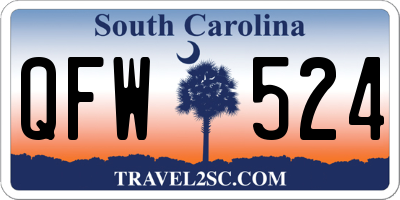 SC license plate QFW524