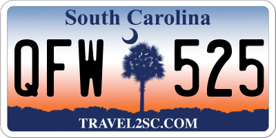 SC license plate QFW525