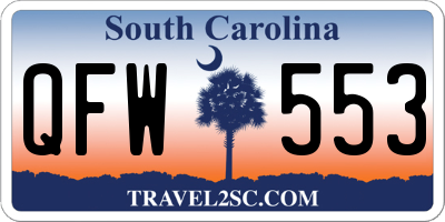 SC license plate QFW553
