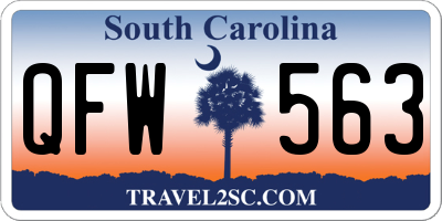 SC license plate QFW563