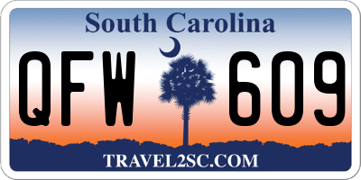 SC license plate QFW609