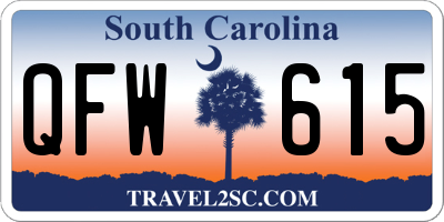 SC license plate QFW615