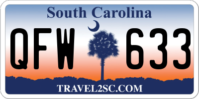 SC license plate QFW633