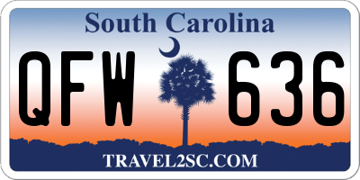 SC license plate QFW636