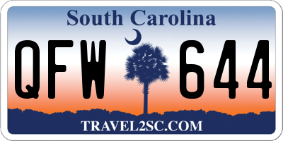 SC license plate QFW644
