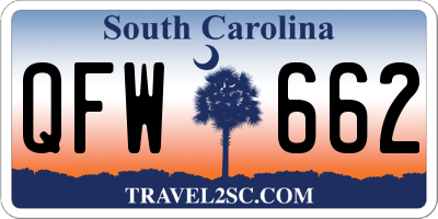 SC license plate QFW662