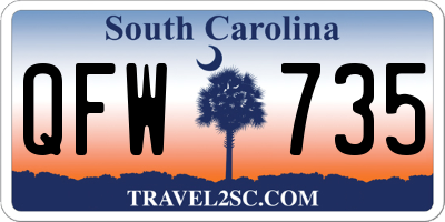 SC license plate QFW735