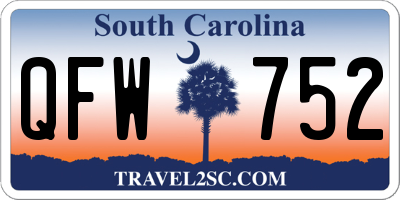 SC license plate QFW752