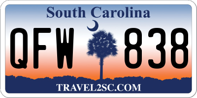 SC license plate QFW838
