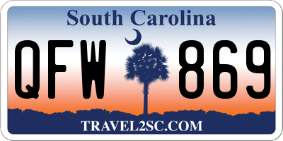 SC license plate QFW869