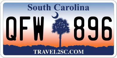 SC license plate QFW896
