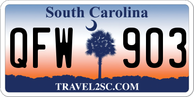 SC license plate QFW903
