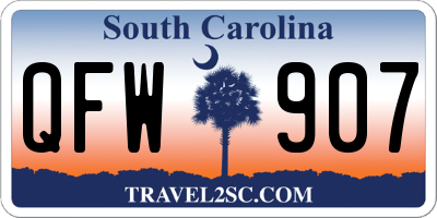 SC license plate QFW907